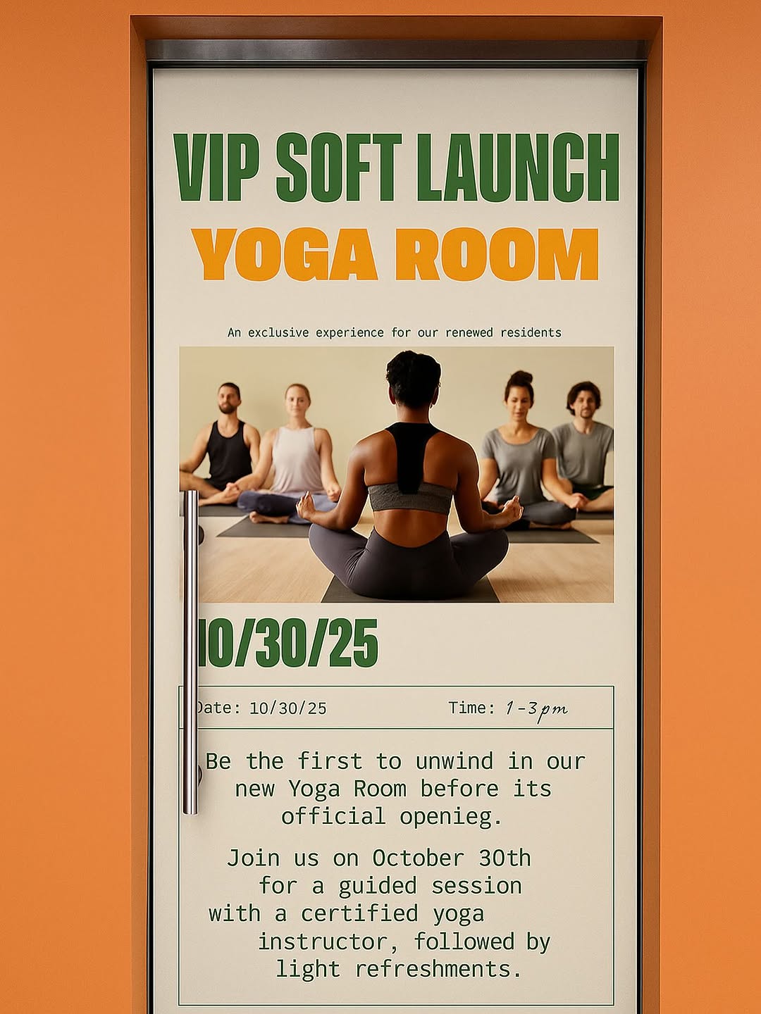 VIP Access for Our Renewals \ud83d\udc40\n\nWe're rolling out something extra special for our VIP renewals\u2026\nJoin us for an exclusive event in our yoga room! \ud83e\uddd8\u200d\u2640\ufe0f\u2728\n\nYoga instructor \u2705\nRefreshments \u2705\nSau.. \ud83d\udc40\u2705\nPilat\u2026 \ud83d\udc40\u2705\nYou won't want to miss this \ud83d\udc40\n\n