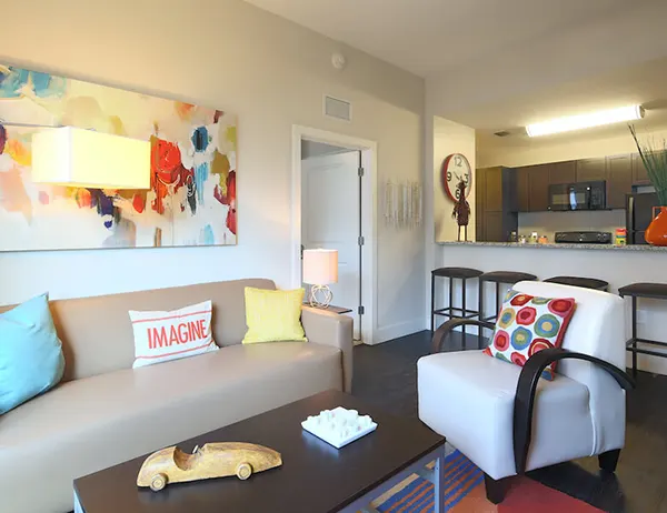 Interior of University Park student apartment living room