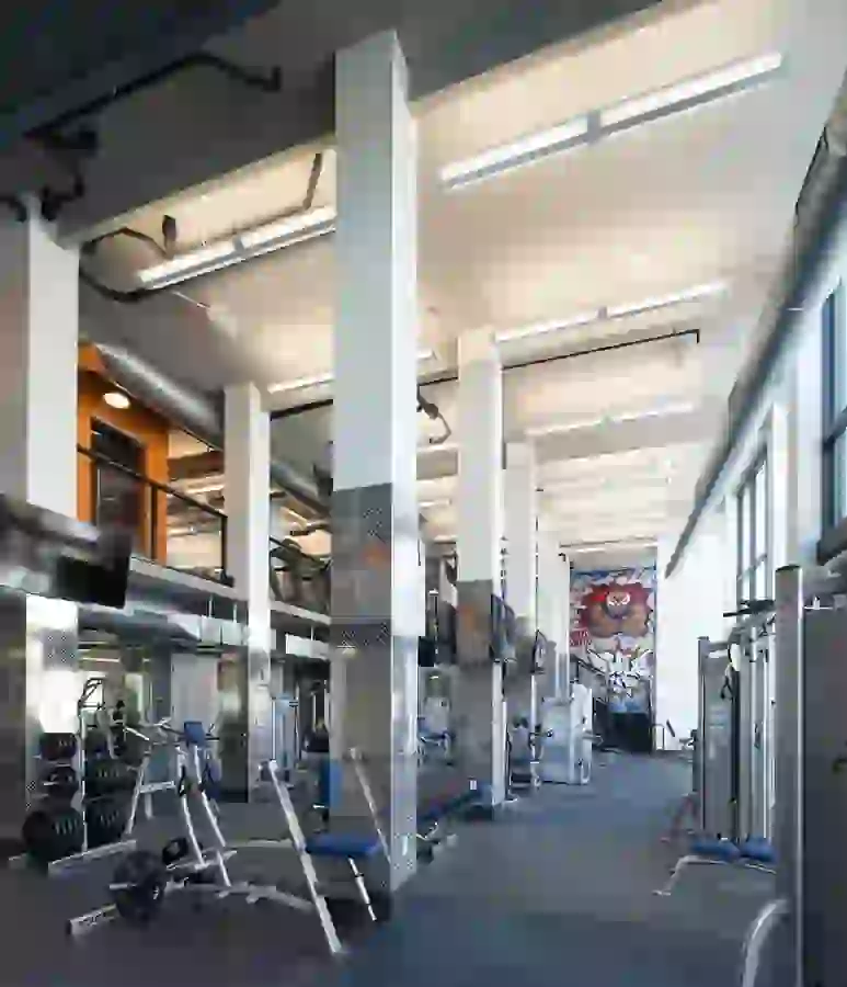 Wide view of the University Park fitness center