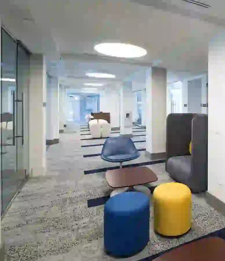 Study pods within the University Park study lounge