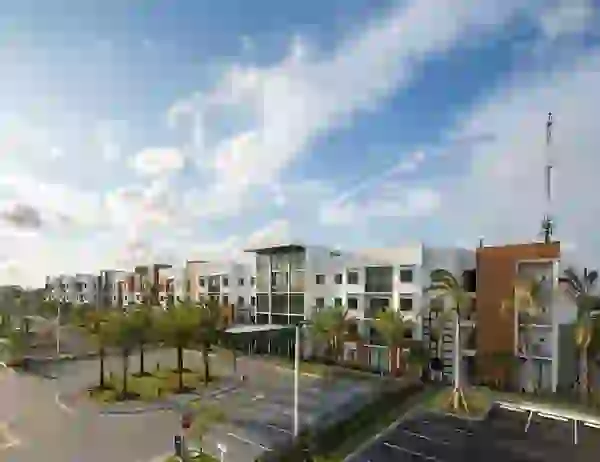 Aerial view of the University Park car parking lot